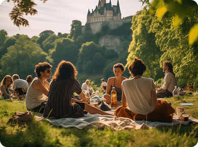 Group enjoying a picnic
