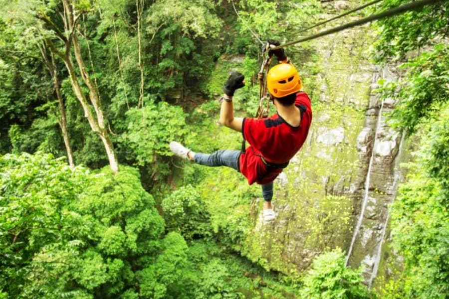 Ziplining in Cherrapunji
